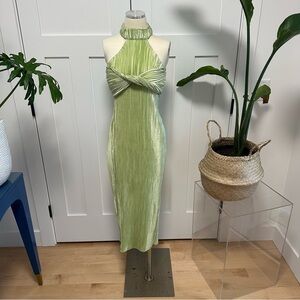 Missguided Light Green Halter Dress